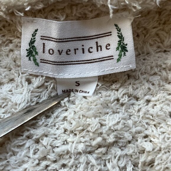 LOVE RICHE Varsity Striped Oversized Chunky Hooded Ballon Sleeve Cream Sweater - Picture 8 of 10